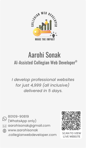 Aarohi Sonak Digital Visiting Card